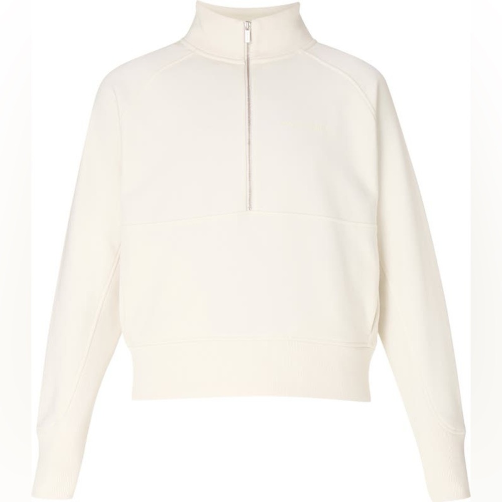 Sweaty Betty Revive Half Zip Sweatshirt in Lily White
